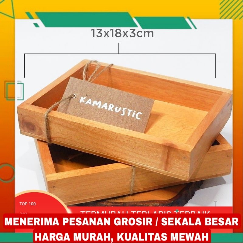 WOODEN STORAGE BOX / TATAKAN KAYU AESTHETIC / FRAME KAYU / KOTAK SKINCARE