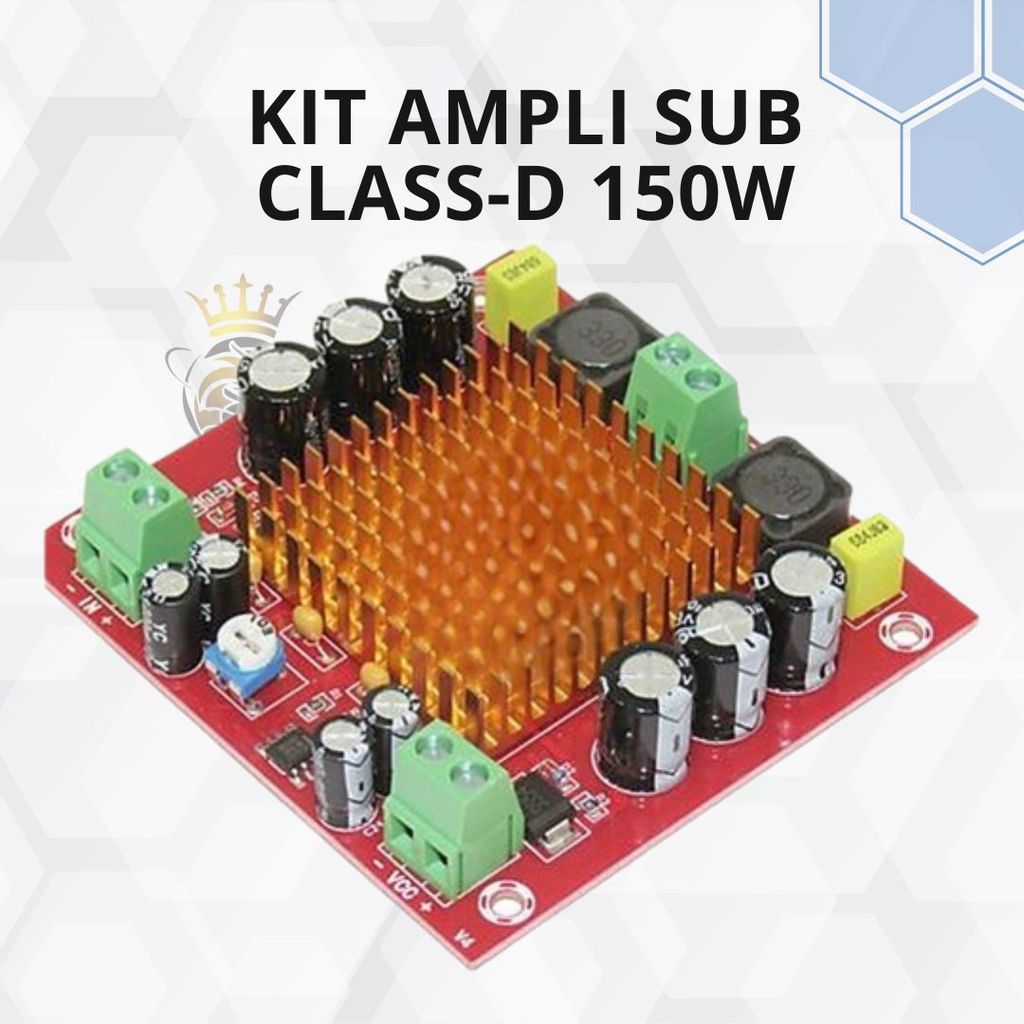 Kit Amplifier Subwoofer Mono TPA3116 Class D 150 Watt