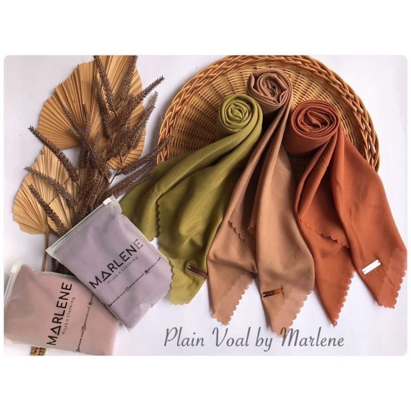 Marlene - Hijab VOAL SQUARE Segi Empat Polos Premium (batch 2)