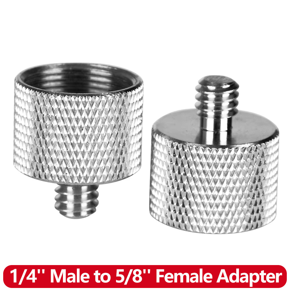 Mic Stand Adapter Microphone Screw 1/4'' Male to 5/8'' Female Mic Screw Adapter for Camera Monitor t
