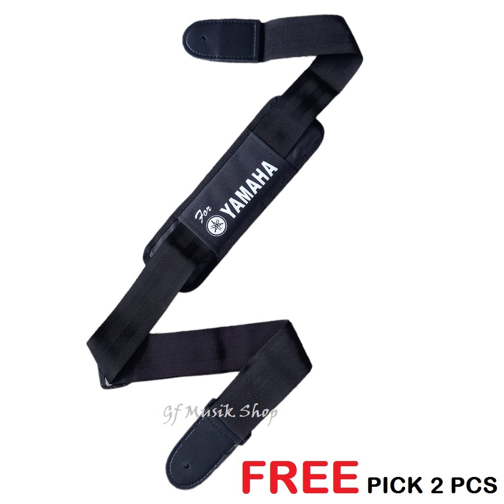 (bunnie teknik) Strap Gitar Akustik, Strap Gitar Elektrik,Stap Gitar Bass Yamaha Model Elegan Bahan 