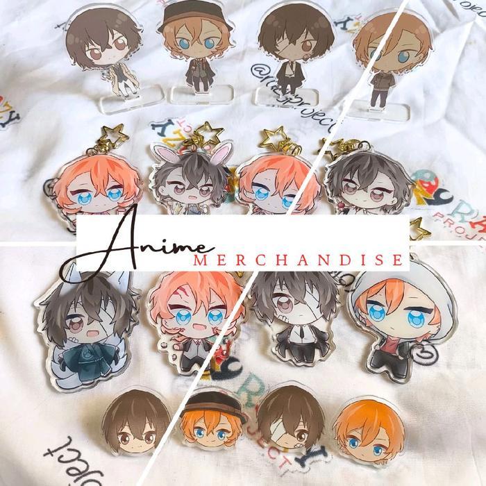Anime Merchandise Bag Charm Keychain Ganci Pin Standee Akrilik Couple Bungo Stray Dogs Osamu Dazai C