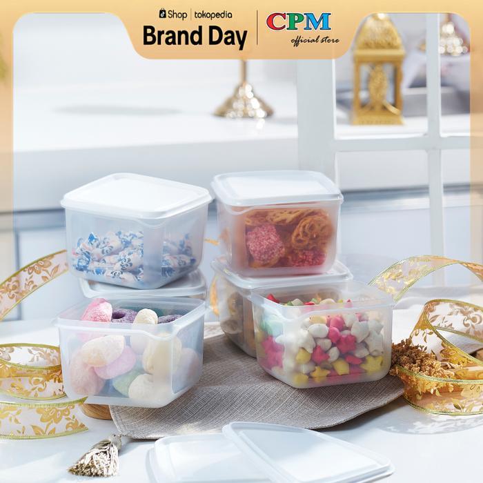 NEW PRODUK CPM TAKERU  SET OF 6 TOPLES PLASTIK (TOPLES KOTAK 1 UKURAN ) - PUTIH TERLARIS
