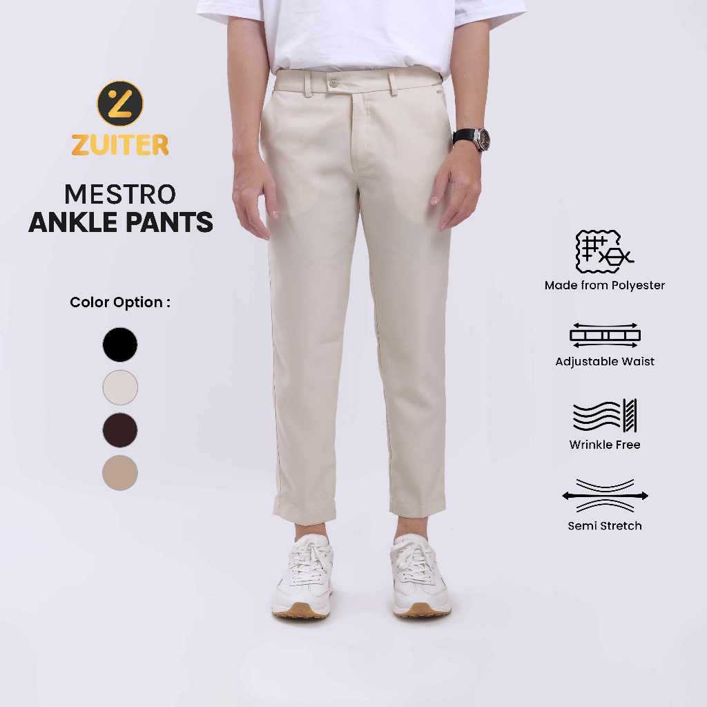 ZUITER - Mestro Ankle Pants  (Celana Panjang Bahan Pria Slimfit Stretch)