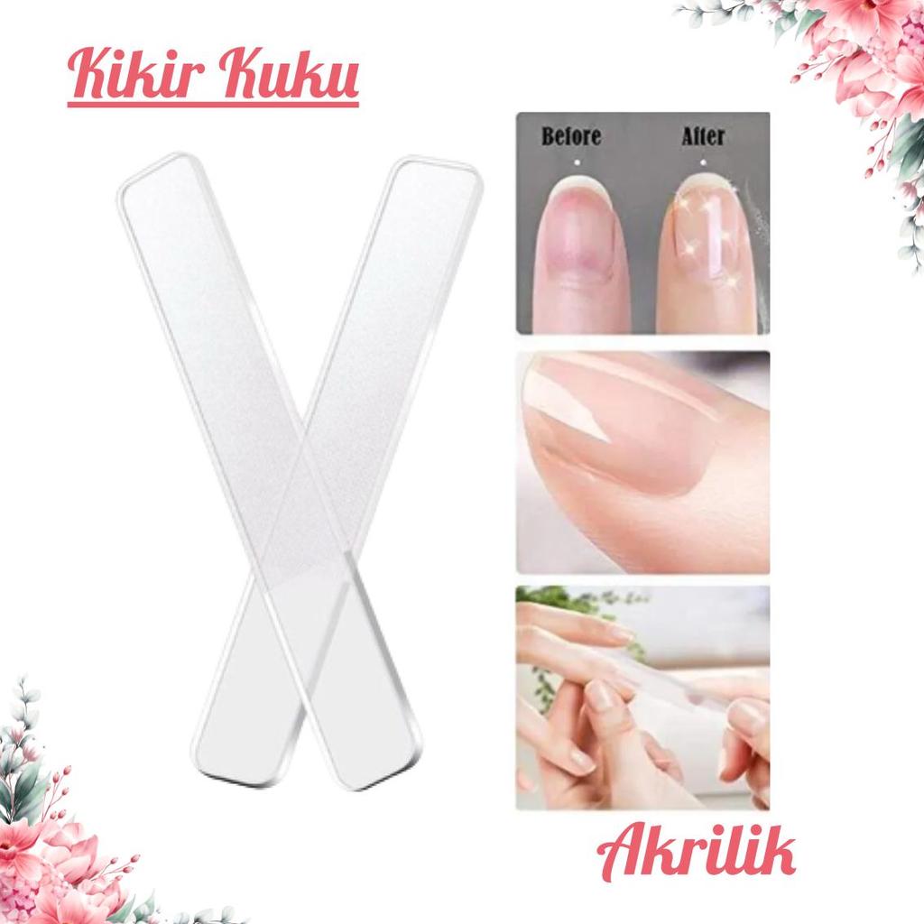 GRATIS BOX Kikir Kuku Kaca akrilik Girlsneed888 Nano Glass Bening Mengkilapkan Kuku Alat Kecantikan 