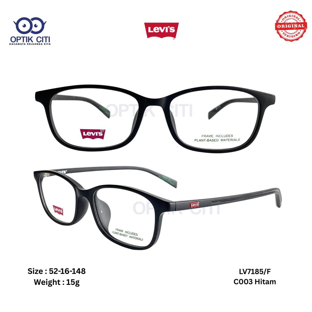 Frame Kacamata Kotak Pria Wanita Original Levis 7185 F - 003 Hitam