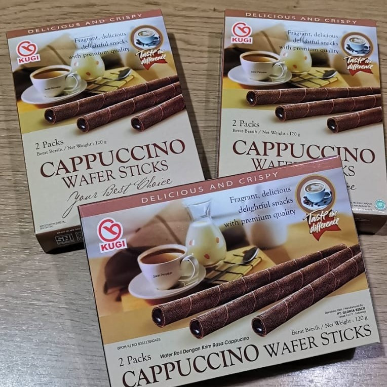 Kugi Wafer Stik Cappuccino/ Astor Lebaran/ Kugi Waffer Stick 120gr - Cappuccino
