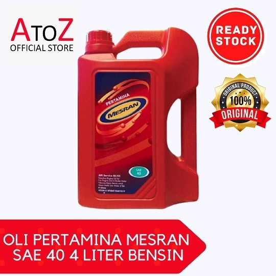 OLI PERTAMINA MESRAN SAE 40 4 LITER BENSIN