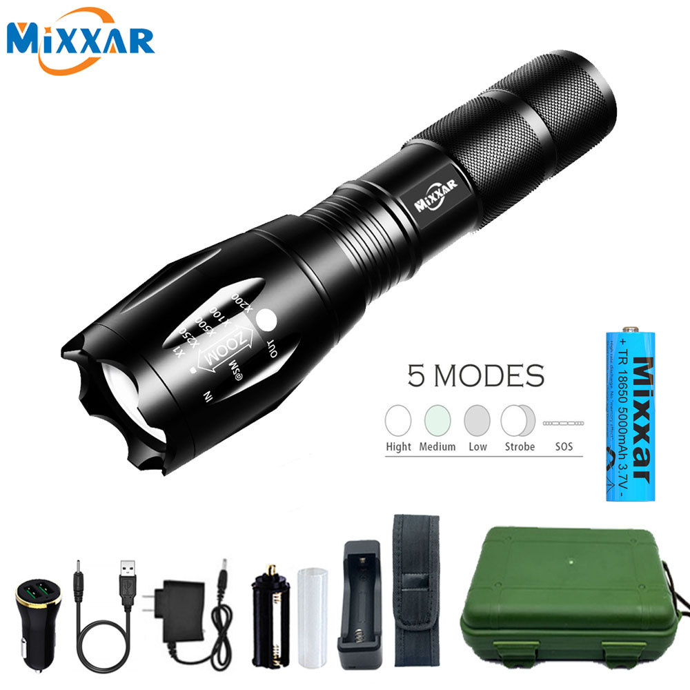 ZK40 EDC Flashlight LED Lantern Tactical LED Tor Waterproof Bicycle Light Camping L2/V6 Zoomable Use
