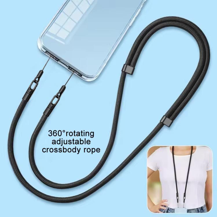 For iPhone 17 Air Pro Max Dual Hole Phone Case Hanging Crossbody Lanyard Adjustable Long Neck Band B