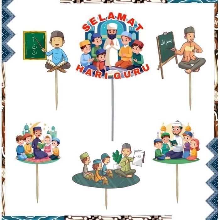 Promo Hari guru, topper cake, topper kue hari guru, topper bucket, topper tumpeng - Hari Guru A Terl