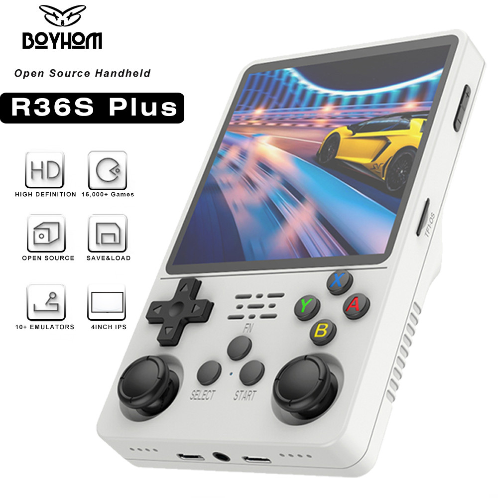 BOYHOM R36PLUS Retro Handheld Console 4 Inch IPS Screen 64GB 128G WiFi NES SNES Game Boy Advance N64