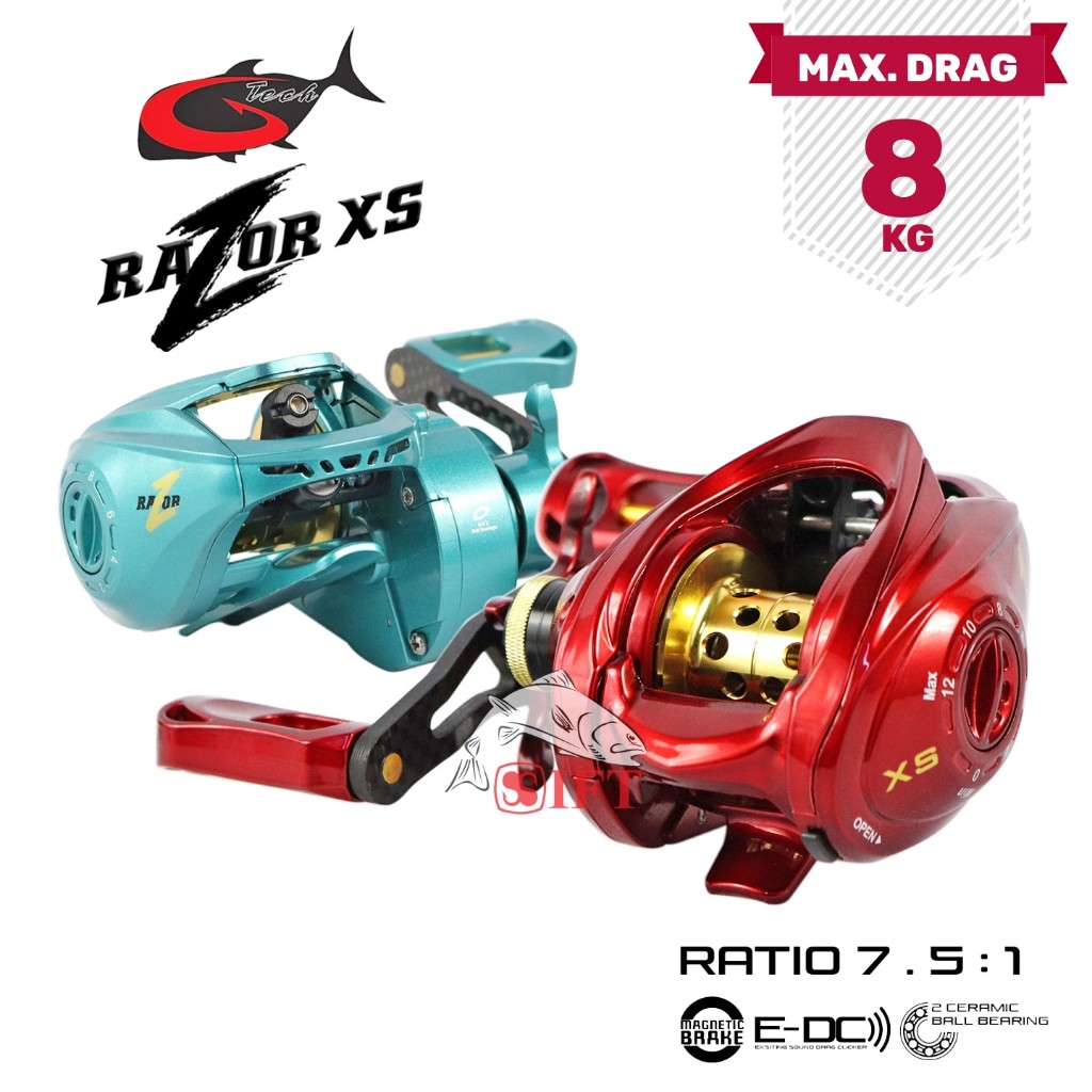 Reel BC G-TECH RAZOR XS | EDC Baitcasting | Toman Sungai Rawa Resmi GTech IFT Pancing