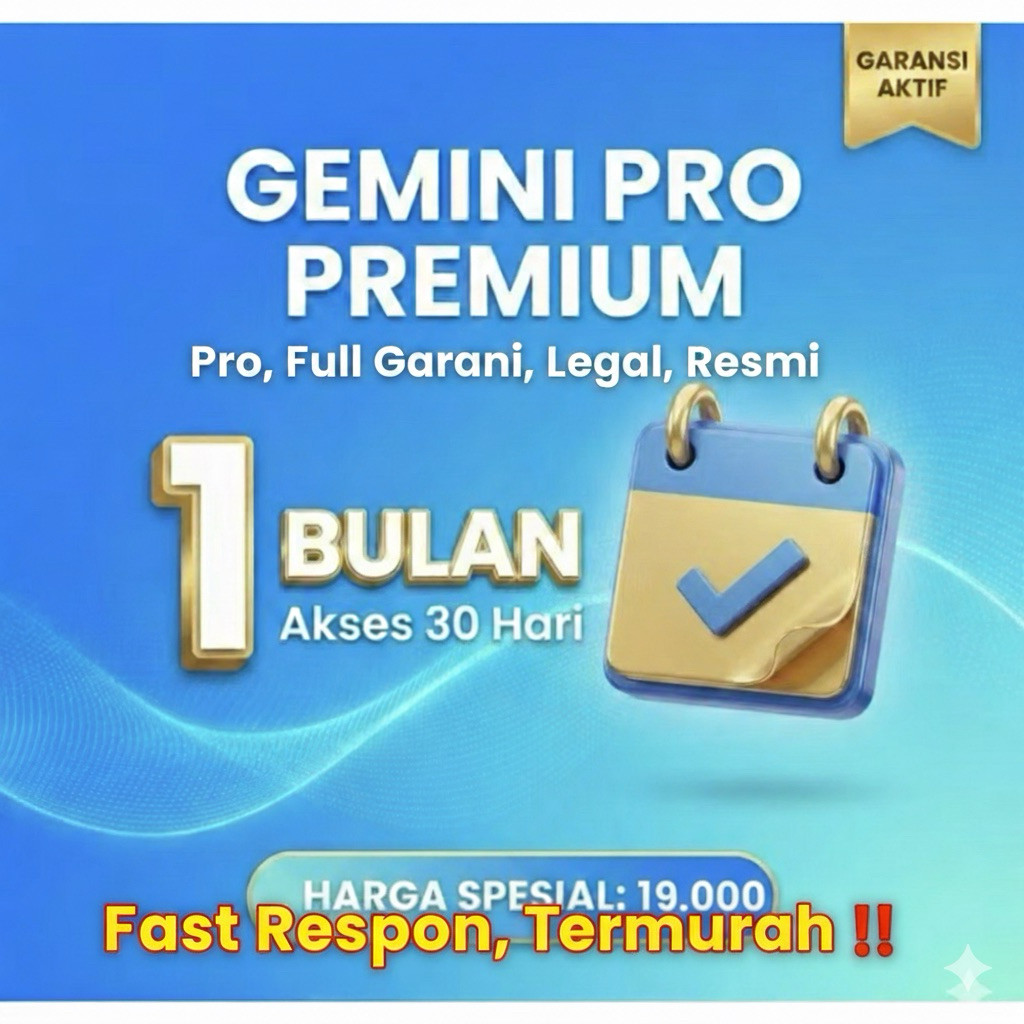 Gemini Pro 2.5 + Veo 3 Legal Bergaransi 100% Full G-Drive 2TB GEMINI AI PRO 3 BULAN AKSES VEO3 GDRIV