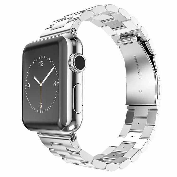STRAP TALI JAM STAINLESS STEEL APPLE WATCH IWATCH SERIES 6 SE 42 44MM - SILVER