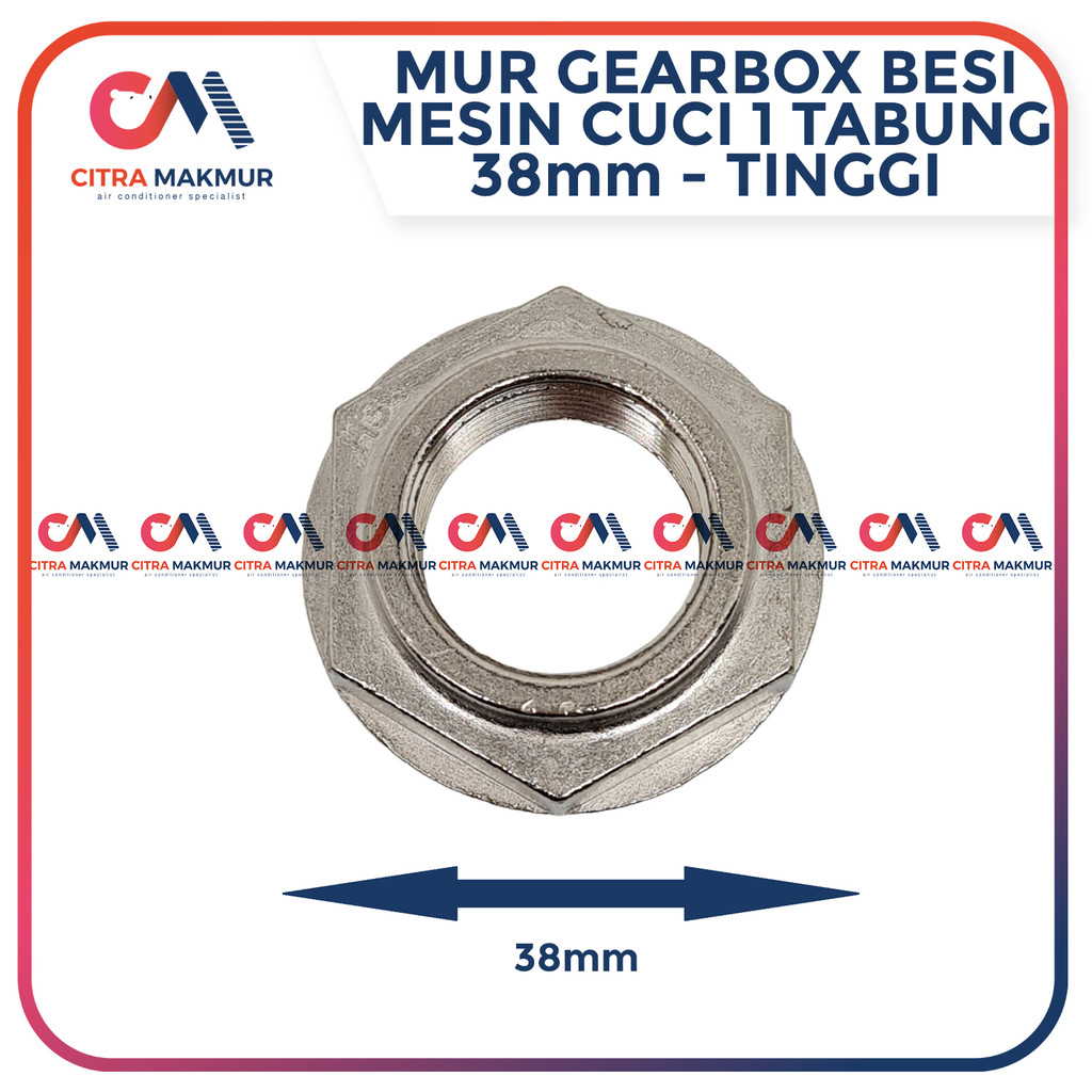 Mur 38mm Tinggi Baut Kunci Gearbox Besi Mesin Cuci 1 Tabung Top Loading Bolt nut Leher Gear box Gir 