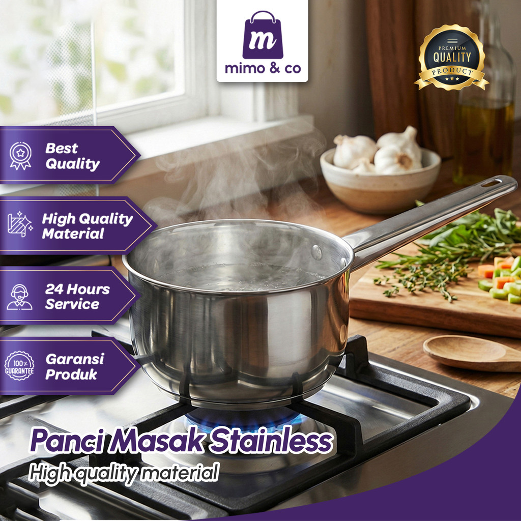 Panci Susu Milk Pot Masak Masak Mie Saucepan Cepat Panas Stainless Steel Antikarat Serbaguna 1156A