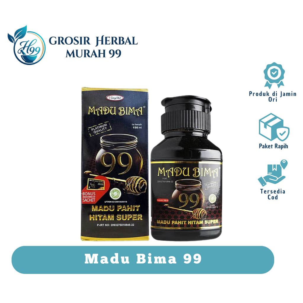 Madu Bima 99 Madu Hitam Pahit 150ml Original BPOM Halal - Stamina & Imunitas