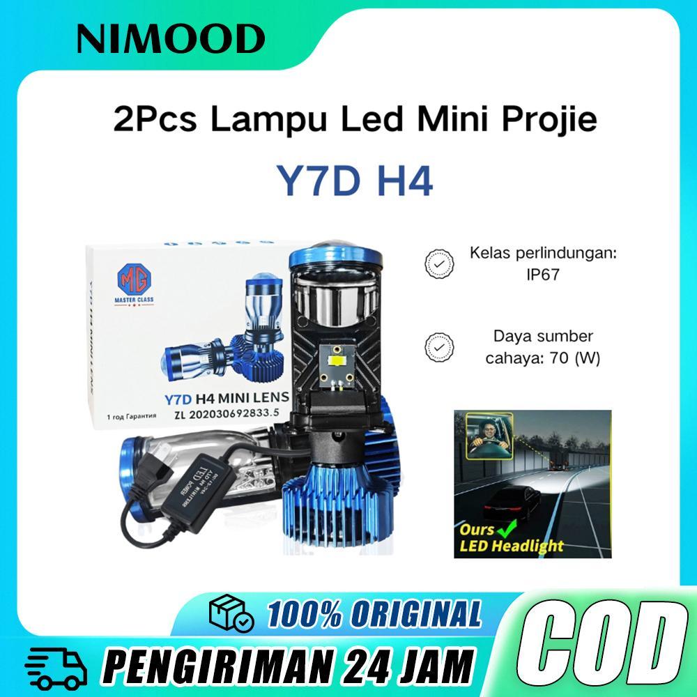 2Pcs Lampu Led Mini Projie Y7D H4 100W