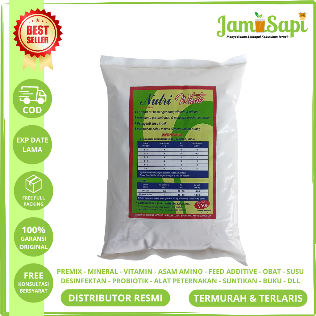 NUTRI WHITE 1KG Susu Hewan Ternak Sapi kambing Domba Pedet cempe