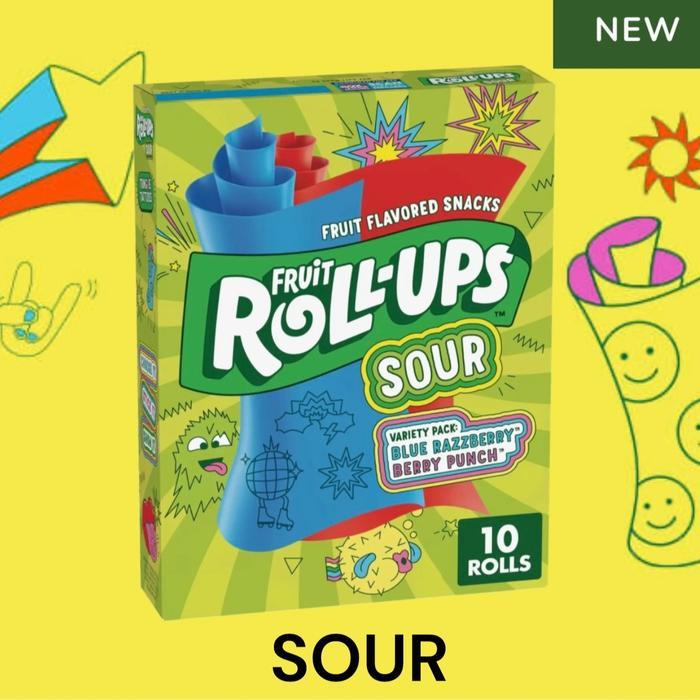 FRUIT ROLL-UPS VARIETY PACK | FRUIT FLAVORED SNACKS 5 OZ | FRUIT ROLL UP USA - SOUR