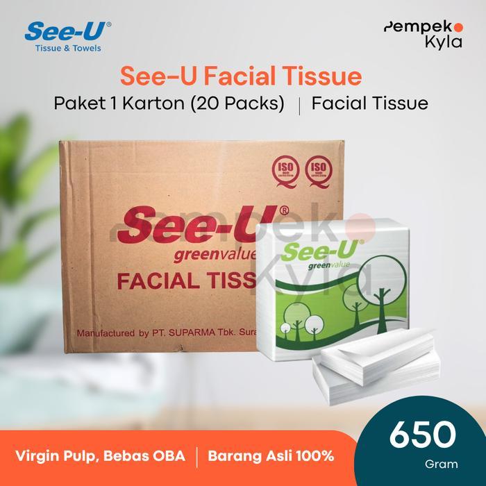 tissue see u facial kiloan 650 gram dus karton isi 20pcs