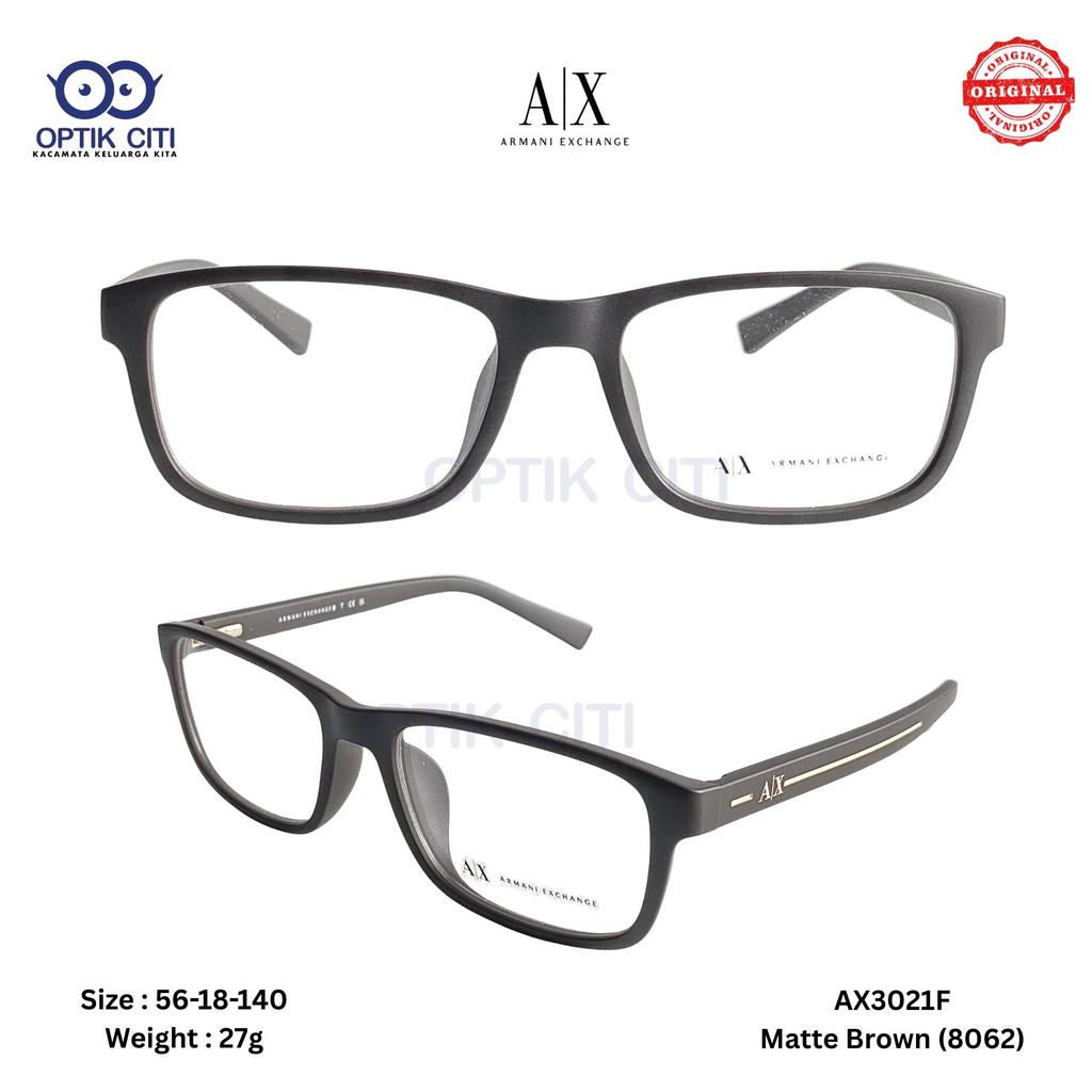 Frame Kacamata Pria Kotak Armani Exchange Original AX 3021 F - Matte Brown