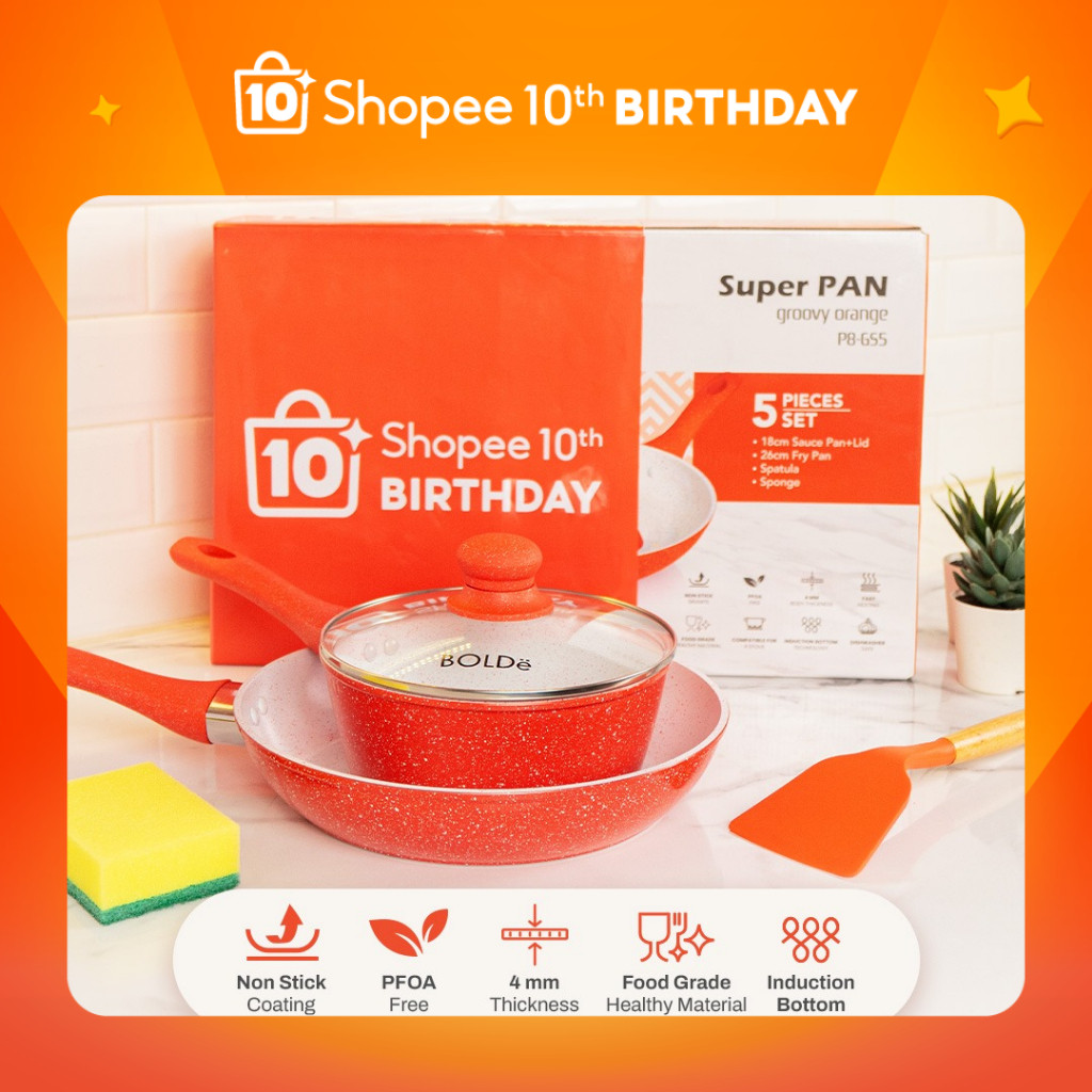 [Shopee Special 10th Birthday] BOLDe x Shopee Super Pan Set 5 Pcs