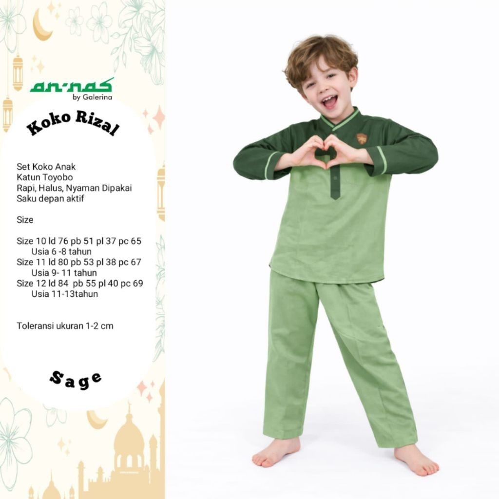 0603    Rizal setelan kemeja koko muslim anak laki-laki by Annas  ORIGINAL