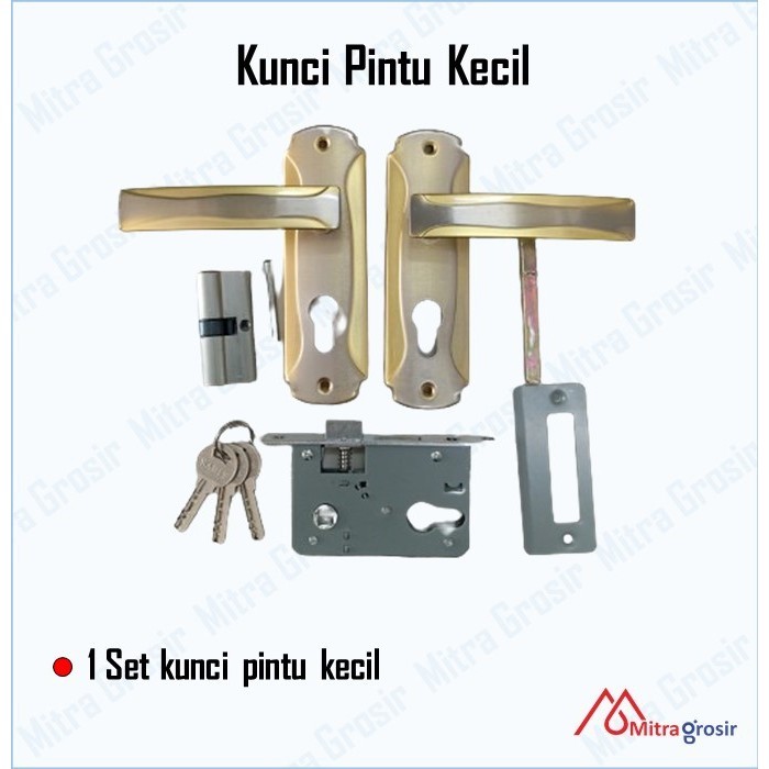 DHA 1 Set Kunci Pintu Kecil / Handel Pintu Kecil / Handle Pintu Rumah / Selot Slot Kunci Pintu Rumah