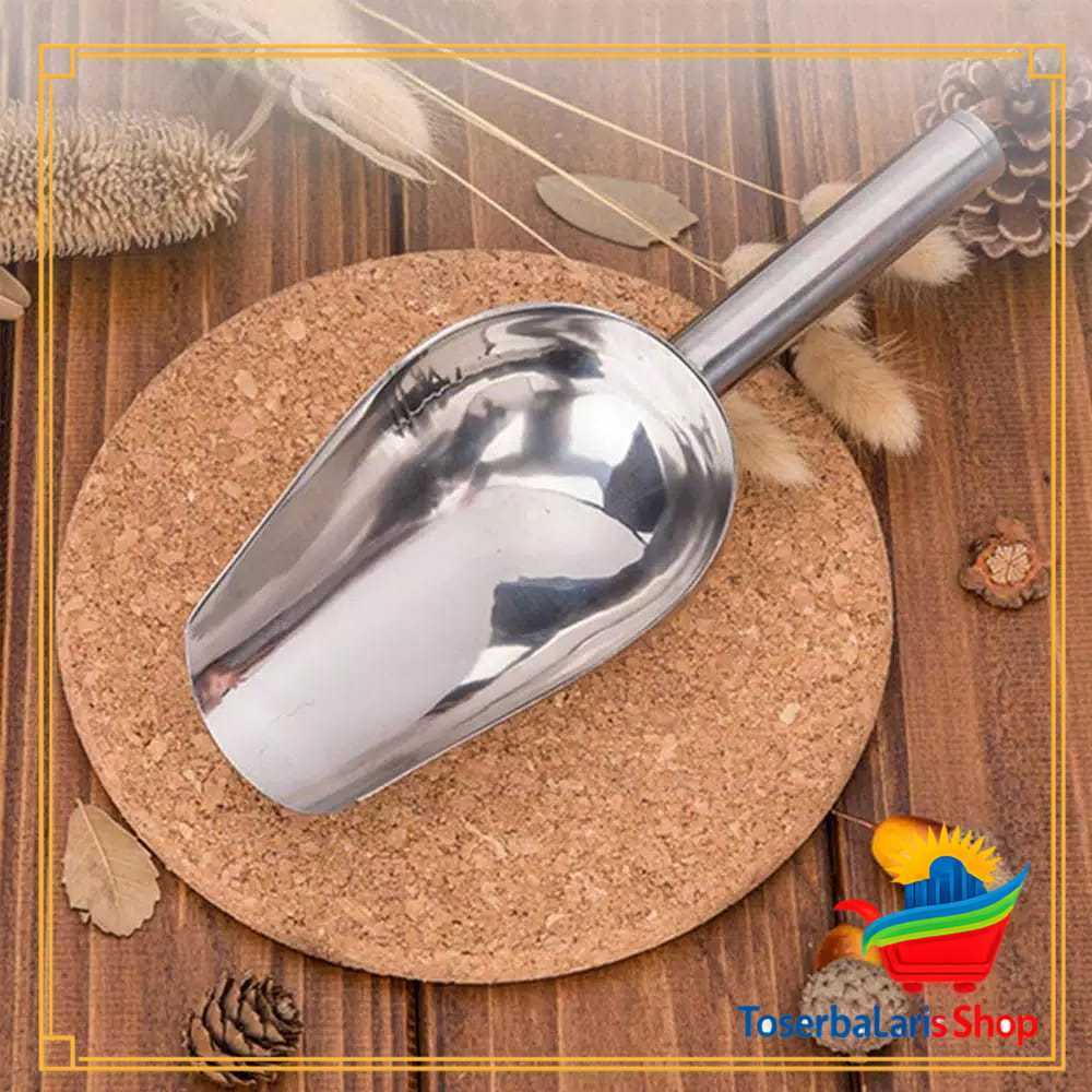 Sendok Sekop Es Batu Stainless Skop Serokan Beras Tepung Ice Scoop 8 9 10 INCH / Scoop Stainless Ste