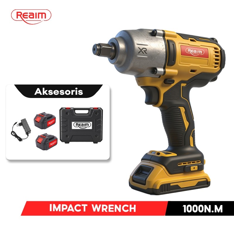 Reaim Impact Wrench Brushless 1000N/M bor baterai bor listrik impact baterai