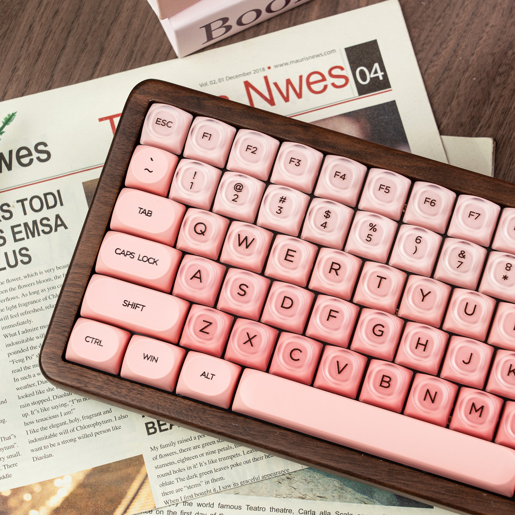 Womier WD75 V2 Pink Liquid Foundation Wooden Gaming Keyboard QMK/VIA 75% RGB Hot Swappable Tri-Mode 