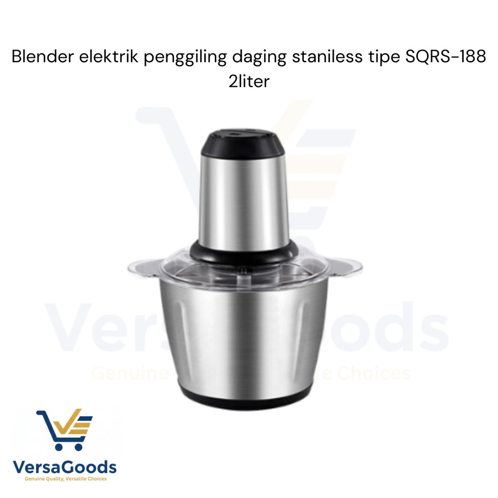 Blender Penggiling Daging Elektrik 2L SQRS-188 Stainless Steel | Meat Grinder Food Chopper Bumbu Dap