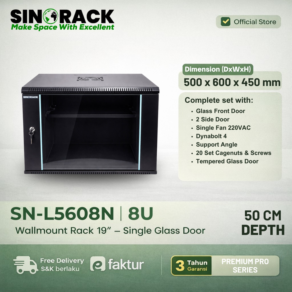 Sinorack Wall Mount Rack Server 8U Big Premium