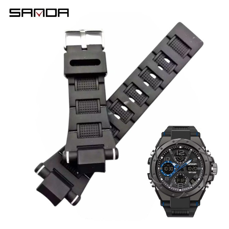 Ready Strap Tali Jam SANDA 6008 Tali Jam Tangan Sanda 6008 Rubber Berkualitas