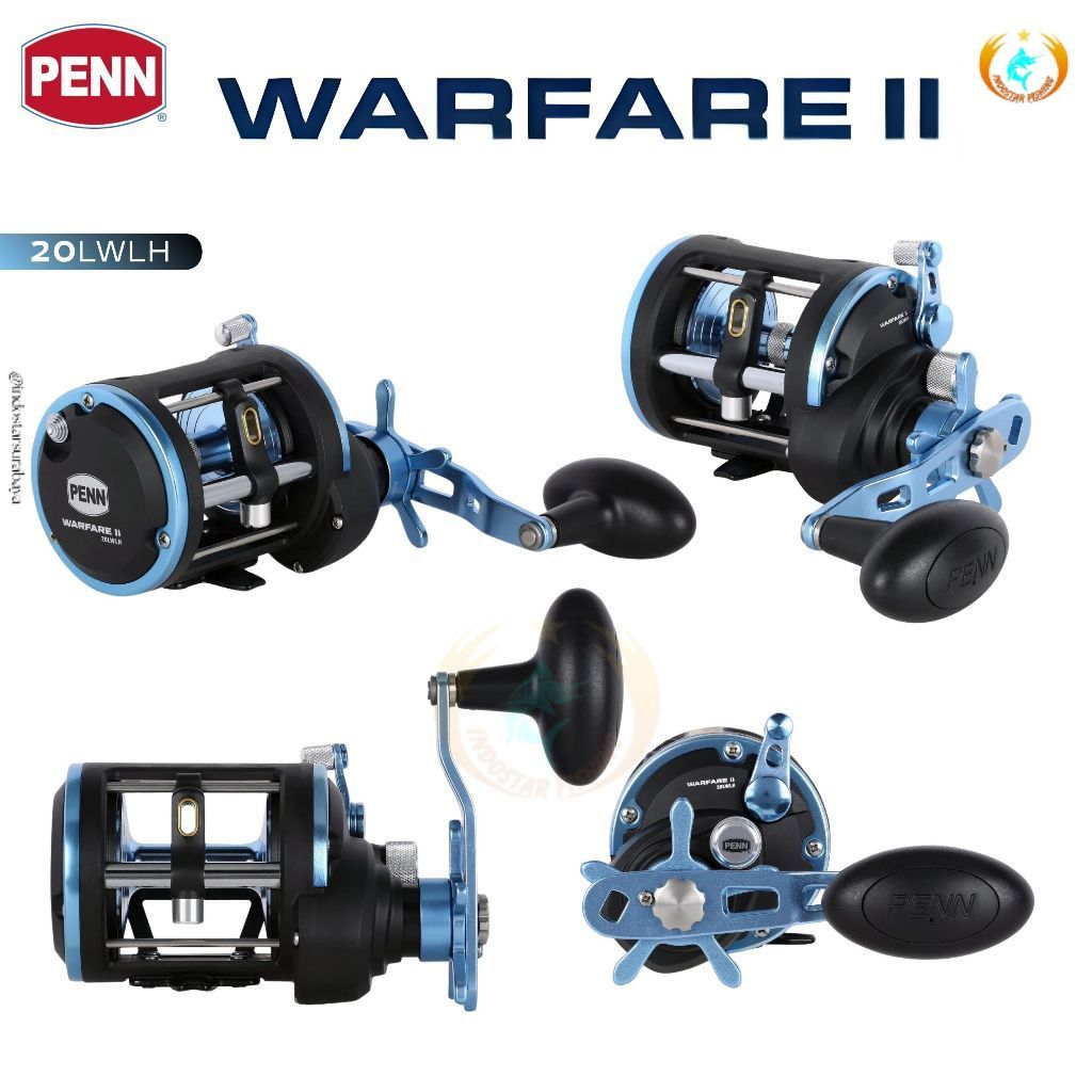 Indostar Surabaya Reel Pancing Laut PENN Warfare II Level Wind OH 15LWLH 20LWLH 20LW Overhead Reel J