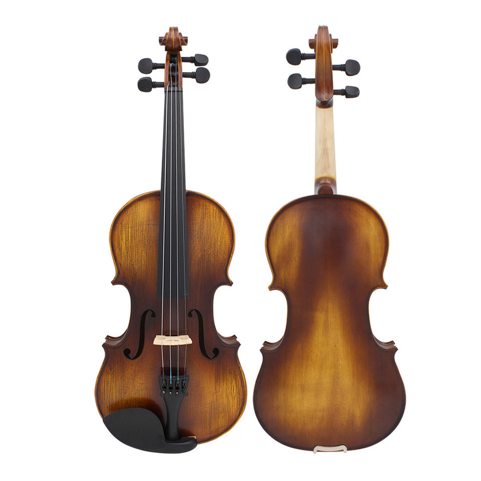 Astonvilla AV508 44 Violin Spruce Panel Acoustic Violin with Case Bow Strings Shoulder Rest Tuner Cl