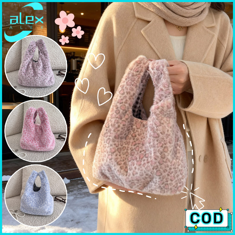 Tas Bahu Bulu Jinjing Fashion Cewek Aesthetic Style Shoulderbag Bulu Tas Bulu Motif Love Polos