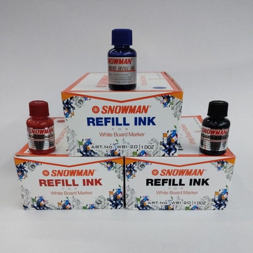 READY [1 BOX] Refill INK spidol Snowman White Board || Snowman Refill ink