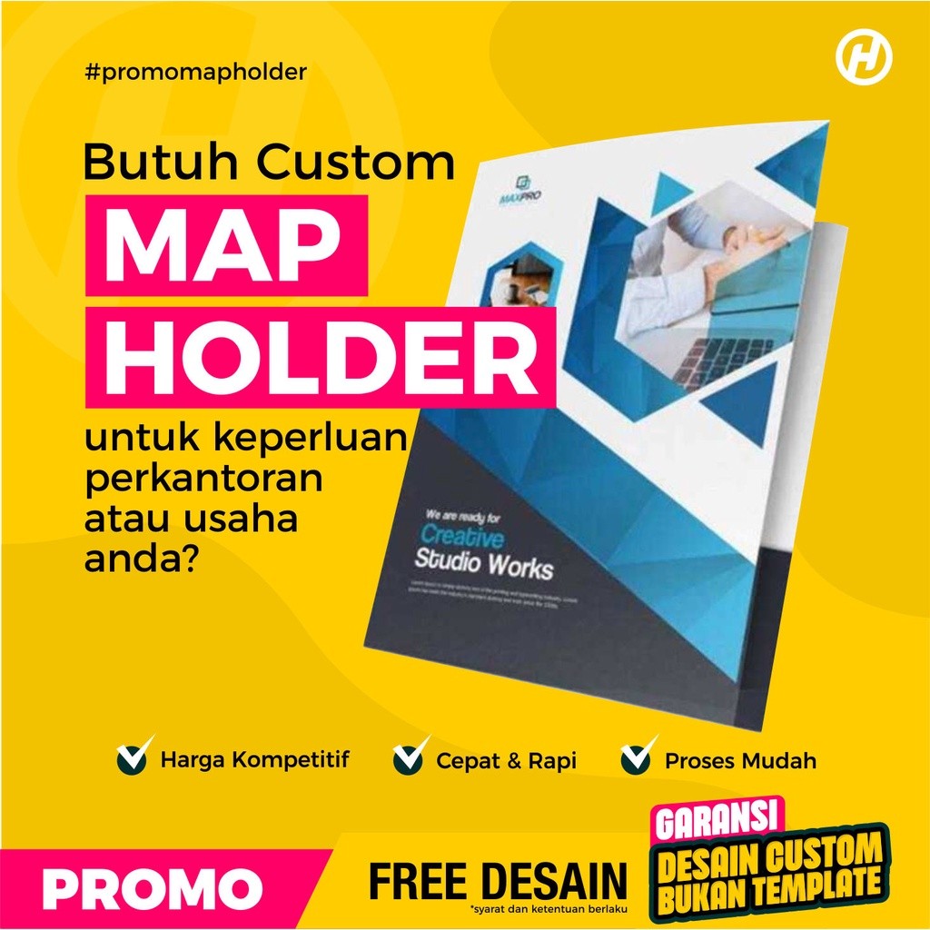 CETAK MAP FOLDER/STOP MAP F4/A4 Map Sekolah / Kantor Custom