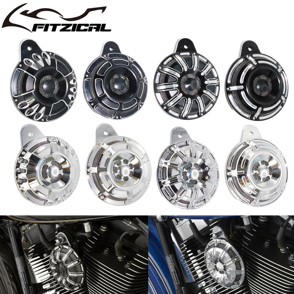 Penutup Klakson CNC Hitam/Krom untuk Sepeda Motor, Rakitan Klakson, Loudspeaker Aluminium untuk Harl