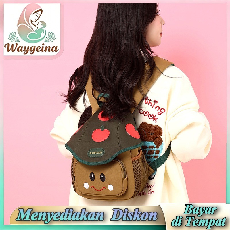 Tas Ransel Jamur 3D Anak TK Anti Air Kekinian Unisex Laki-Laki Perempuan Banyak Kantong Karakter  Mo
