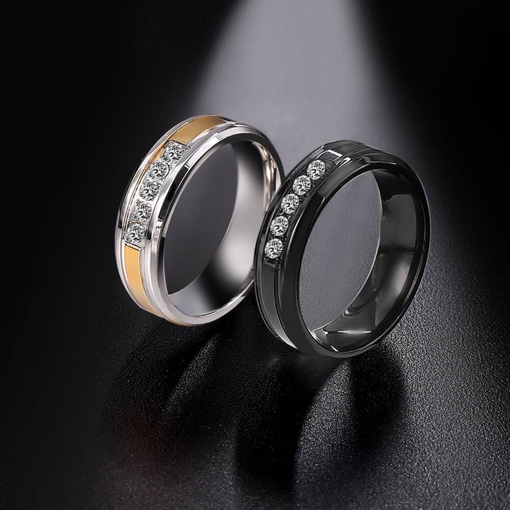 Cincin berlian baja titanium, cincin berlian pasangan