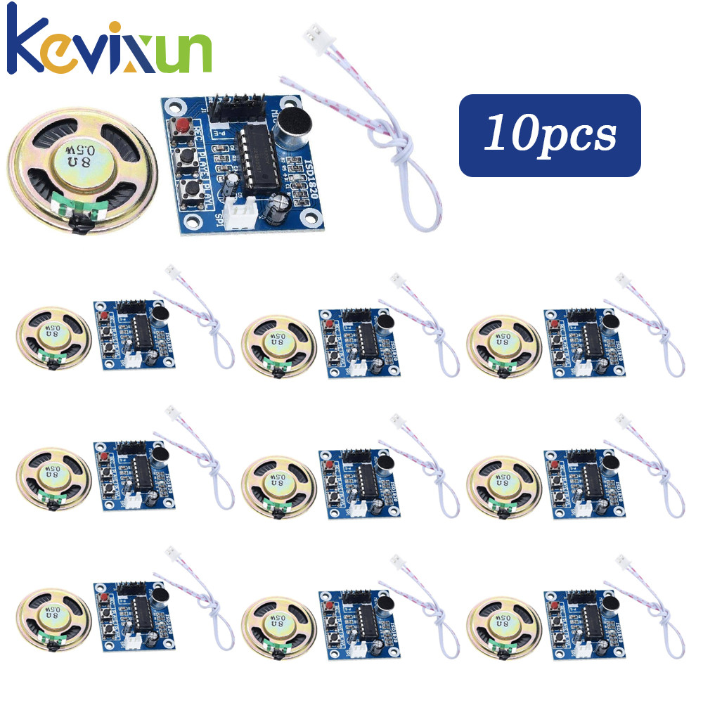 1-10pcs modul perekam suara ISD1820, modul papan suara, modul telepon dengan Mikrofon + Pengeras Sua
