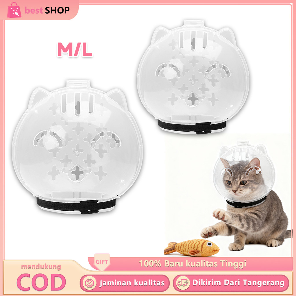 Penutup Kepala Mulut Kucing Anti Gigit Dan Lick Helm Space Hood Bola Bahan Bernapas