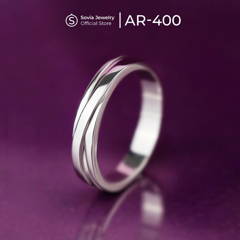 Sovia Jewelry - Ready Stok AR 400 Cincin Kawin Cowok Palladium 5%
