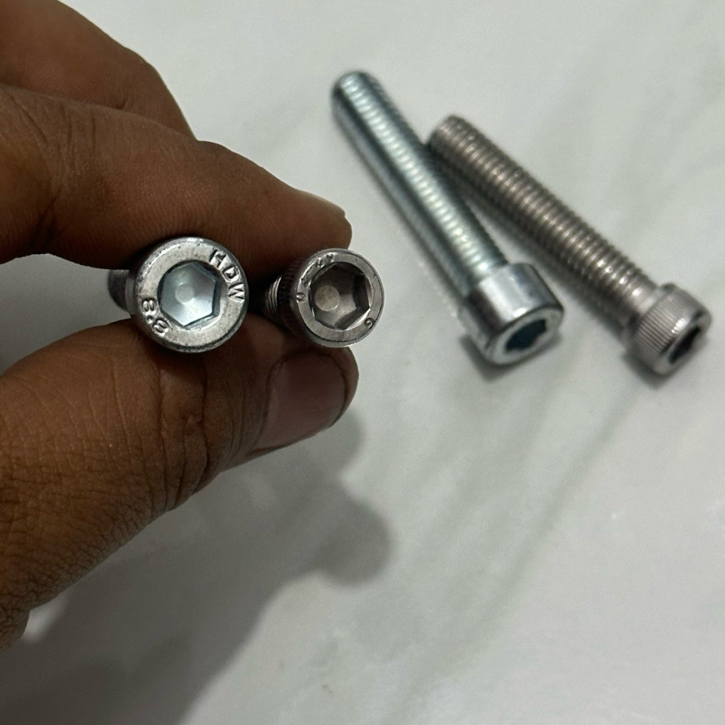 codBAUT 12 KUNCI L PANJANG 4cm BOLT STENLIS BAJA ORIGINALori