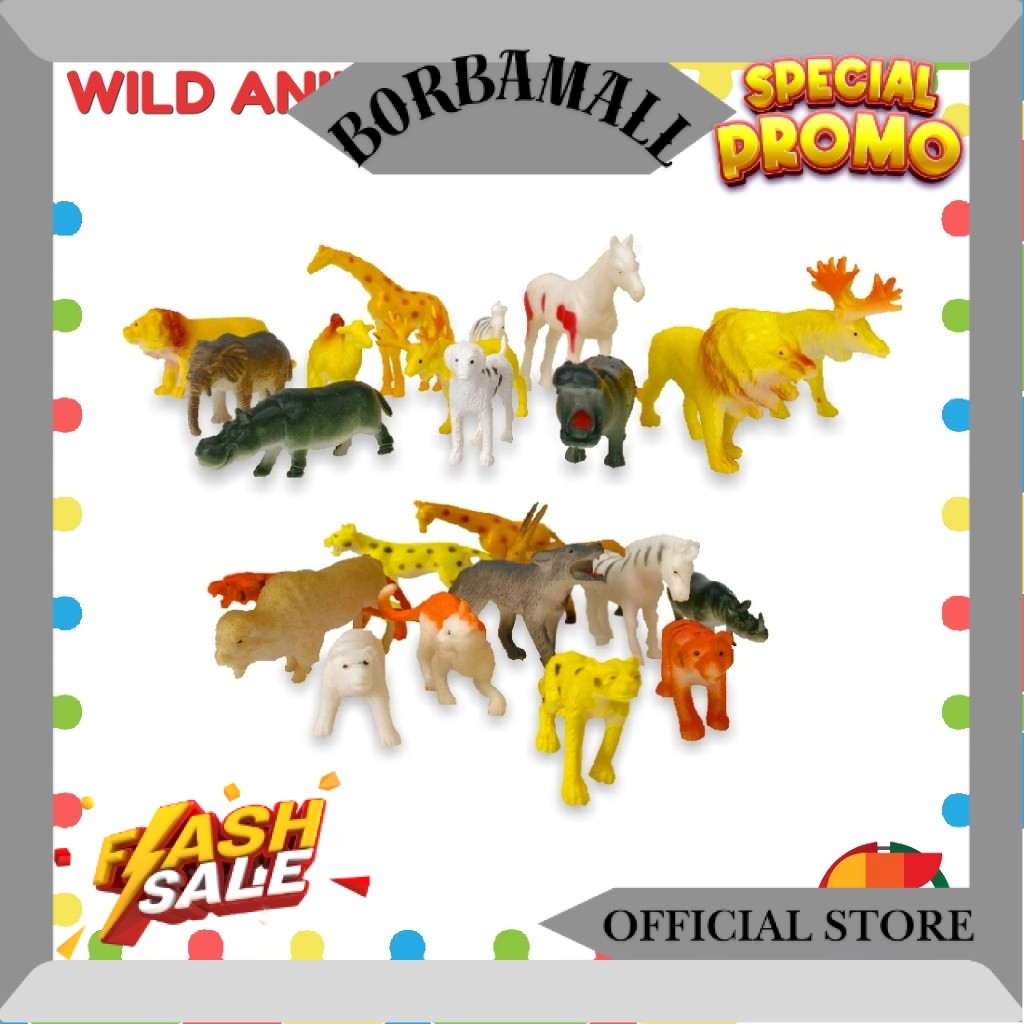Sekawantoys Mainan Anak Wild Animal12 pcs Kantong / mainan anak hewan hewan [588A] RV