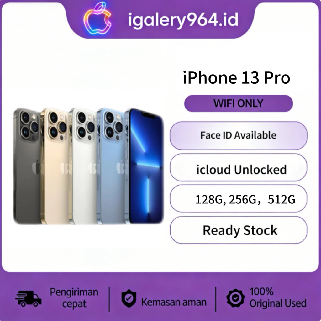 HP IPHONE 13 PRO WIFI ONLY 128GB/256GB/512GB Bekas Second Original Mulus Fullset Game/Live/Merekam V